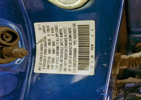 2017 Honda Civic Lx from USA, damaged, VIN 2HGFC2F57HH564690